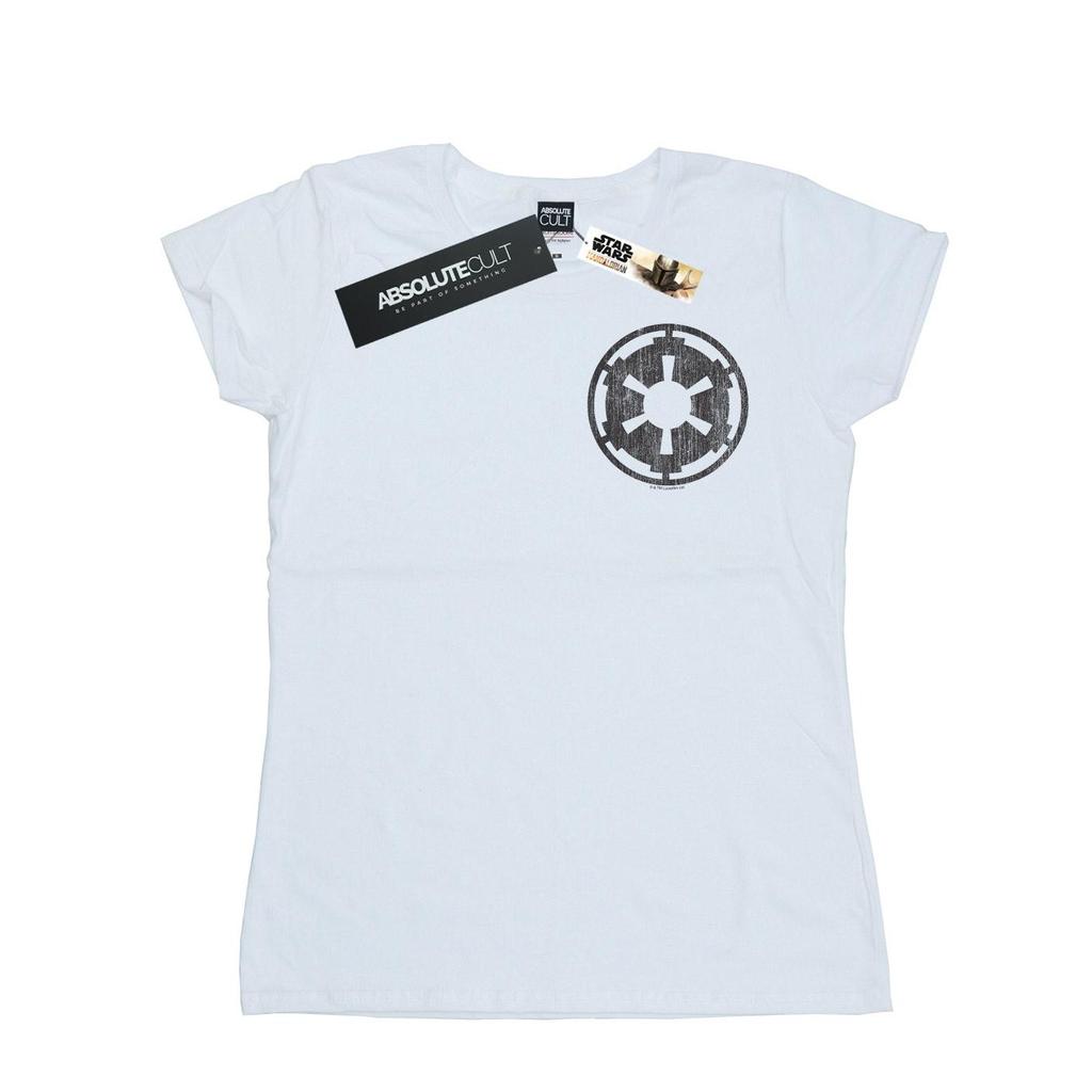 Star Wars Womens/Ladies The Mandalorian Galactic Empire Insignia Breast Print Cotton T-Shirt