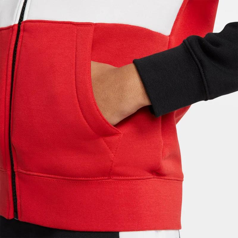 Nike Детская толстовка с капюшоном на молнии с принтом логотипа и цветным блоком, детские топы, многоцветные CJ7855-011