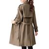 Long Trench Coat for Women with British Style and Fashionable Clothes