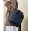 Korean Fashion Women Backpack Waterproof Nylon Two-shoulder Bag Casual Commuter Handbag Street Trend Student Black Schoolbag