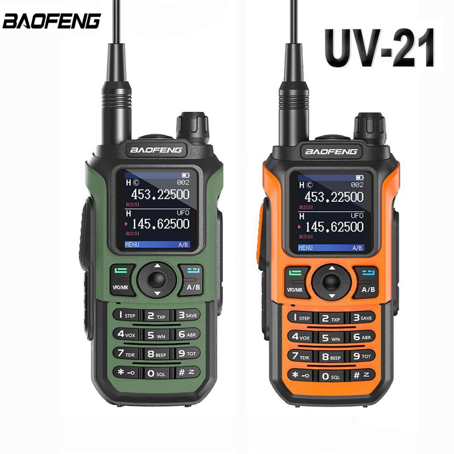 Baofeng UV-21 Pro Waterproof Walkie Talkie V2 Multi-band Portable Ham Two Way Radio Wireless Copy Frequency Type-C For Hunting