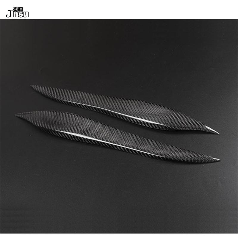 Carbon Fiber headlight Cover Eyelids Eyebrows For Toyota Crown 12th 2004 - 2008 CROWN Royal Saloon front decorative sticker 2pcs