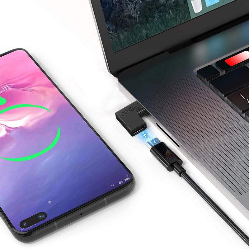 Конвертер USB Type C (папа) на USB Type C (мама) под прямым углом 90 градусов Адаптер USBC Для Samsung Для Huawei Мобильный телефон Портативный разъем