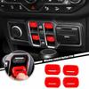 4pcs Car Window Lift Switch Control Decor Cap Car Button Trim Cover Auto Interior Accessories for Jeep Wrangler JL JT 2018+