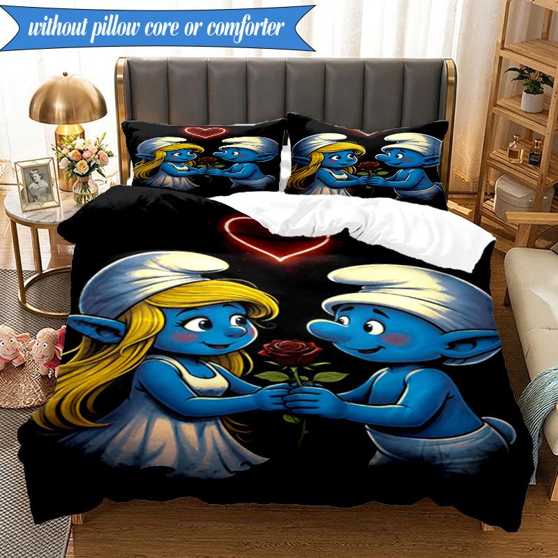 3PCS The Blue Cheese Adventure Bedding Set,Including 1pc Duvet Cover And 2pcs Pillowcases Perfect for Bedroom, Dormitory, Fan Christmas gift