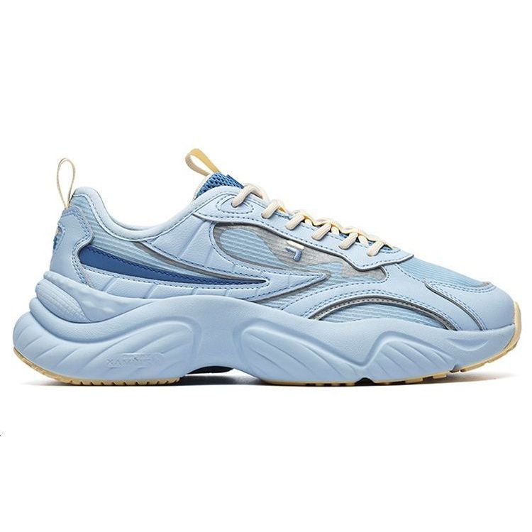 Fila Fusion Ткань Ракушка Синтетическая Кожа ТПУ Низкие Повседневная Обувь Стиль Жизни Женская кроссовка Синий T12W227311FSR