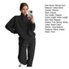 2 шт./комплект весна-осень женский топ брюки комплект воротник стойка длинный рукав толстовка эластичный высокая талия максимальный комфорт брюки спортивный фитнес костюм