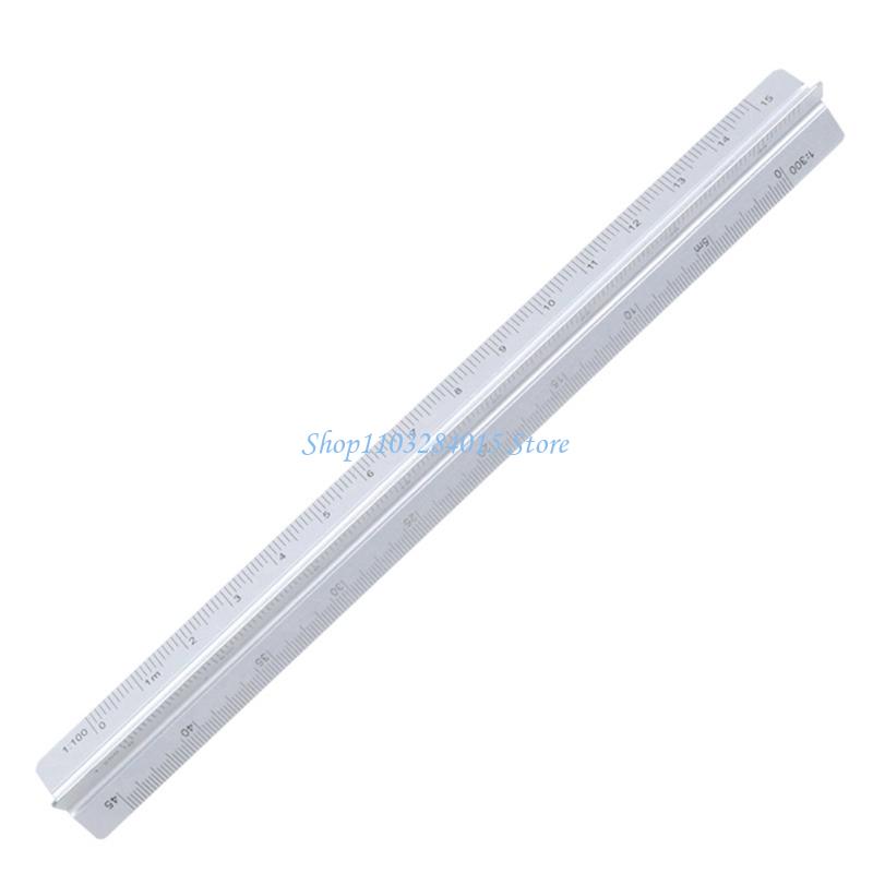 R6FF Aluminum Drafting Ruler With Clear Engraved Markings Measuring Scale
