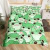 Kawaii Frog Duvet Cover King Queen Cartoon Animal Theme Bedding Set Funny Wildlife Comforter Cover Kids Bedroom Soft Quilt Cover