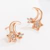 Серьги-иглы из серебра S925, звезды и луны, женские весенне-летние серьги Niche Star Moon, серьги-темпераменты