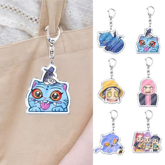 6Pcs Keychain Pendant Anime Girl Charm Car Key Chain Party Favor Backpack Accessories Holiday Gift Playful Companion