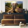 Three piece picture canvas print Elephant Safari Africa Nature