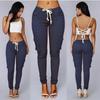 Fashion Sexy Streetwear Pencil Pants Women Casual Skinny Black Woman Pants High Waist Lace-up Slim Ladies Trousers 24293
