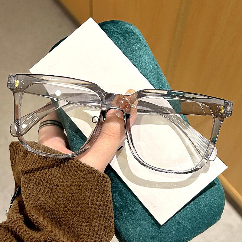 Новые прозрачные очки квадратной формы для студентов с близорукостью, мужские и женские, с плоским светом, для большого круглого лица, оправа очков с защитой от синего света