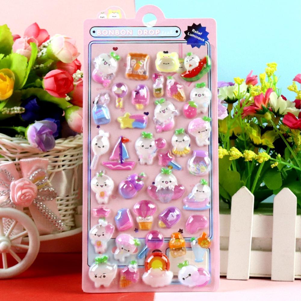 DIY Animal Sticker Waterproof Crystal Stickers Funny Stationery Sticker  Mobile Phone Decoration