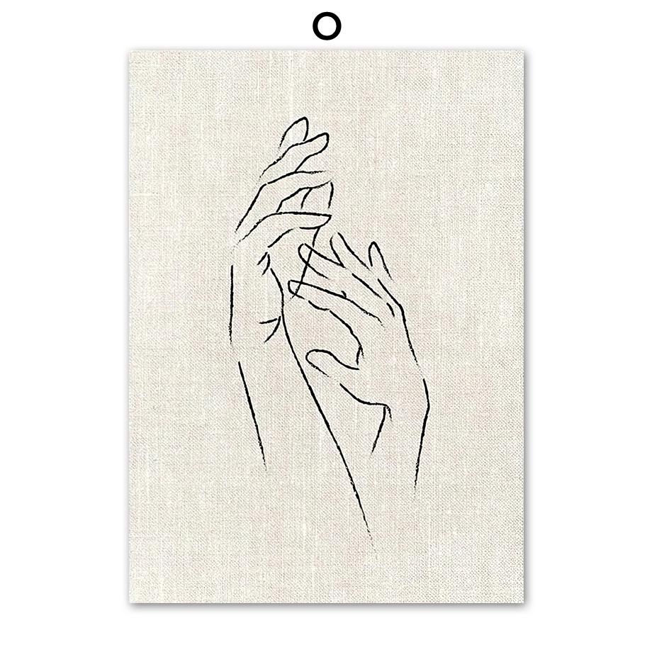 Цветок Песчаный Холм Пляж Абстрактные Линии Девушка Скандинавские Плакаты И Принты Холст Картина Настенные Картины Для Украшения Гостиной