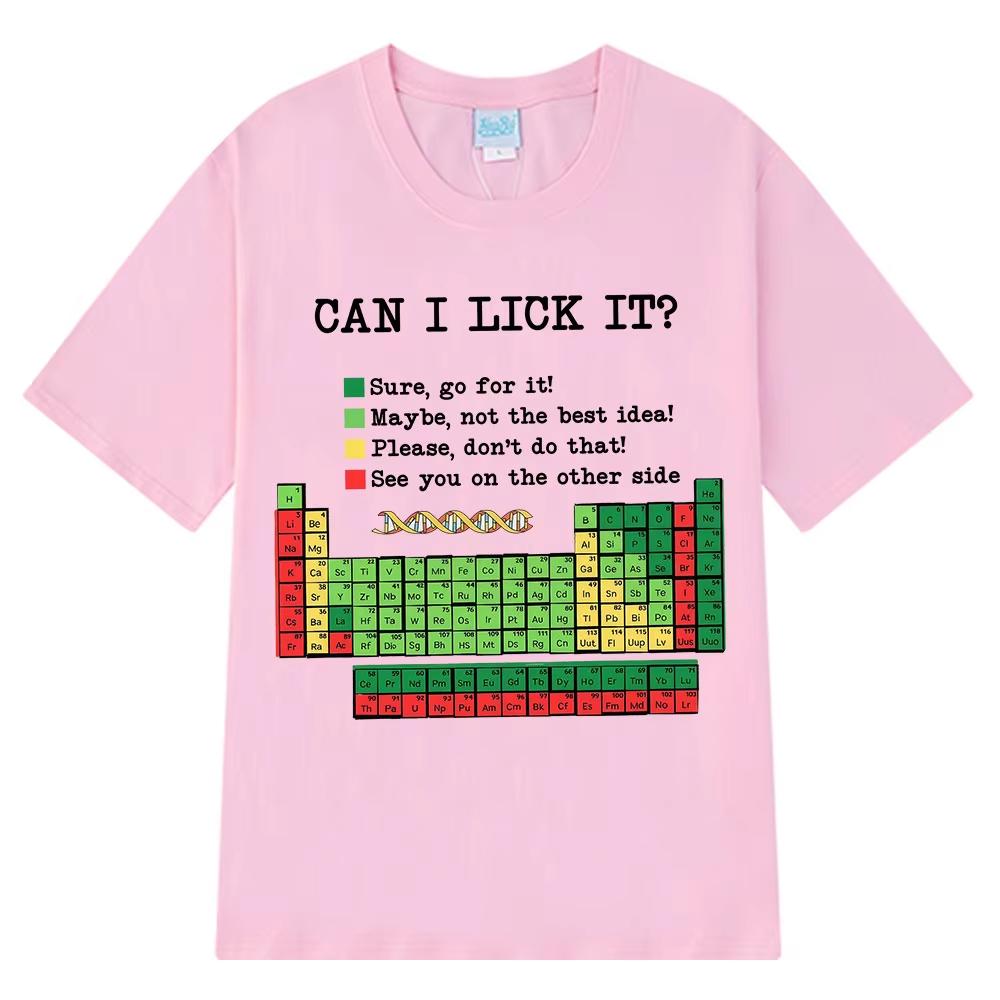 Fun Periodic Table Lick It Graphic Print Casual Pure Women And Men T-shirt