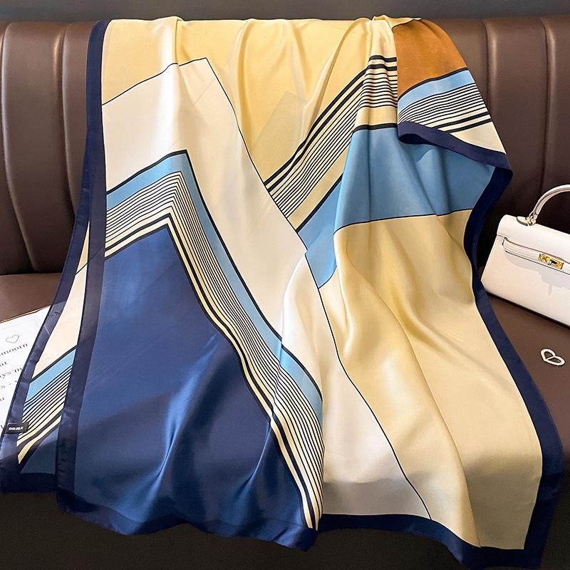 Дизайнерский атласный шелковый платок хиджаб шарф женский модный летний солнцезащитный пляжный палантин Bufanda женский головной платок Echarpe новый