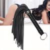 1pc SM Whip - Sexy Spanking Toy for Women, Durable Black Flogger with Metal Ring & Adjustable Strap, Ergonomic Design for Sensory Play