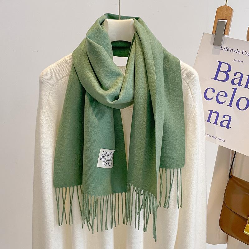 New Scarf Women's Winter Thickened Student Imitation Cashmere White Couple Scarf Versatile for Male and Girlfriend