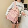 Schoolbag new Korean version cute sweet commuter women's bag fashion printed bow large capacity shoulder bag middle school student schoolbag