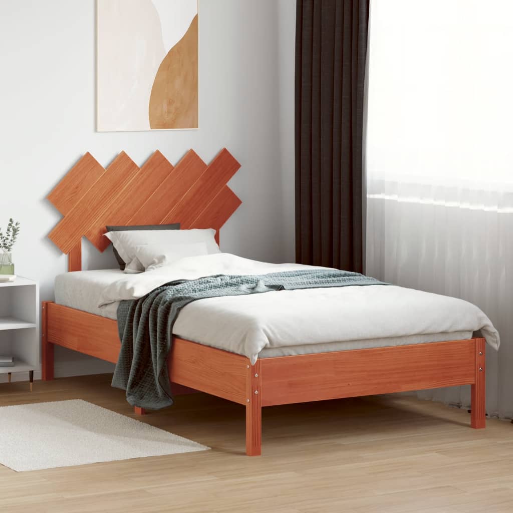 Headboard Wax Brown 100 cm Solid Pine Wood