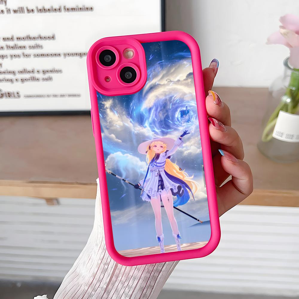 Чехол для телефона Wuthering Waves Phoebe для iPhone 17 16 15 14 13 12 11 Air Pro Max Plus Утолщенный ТПУ Цветная Крышка Роскошные Мобильные Телефоны