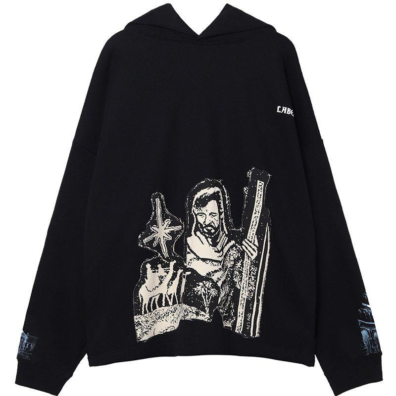 Ovdy Printed Hip-Hop Dark Chinese Fad Sweatshirt Pullover
