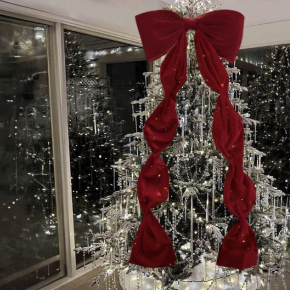 Элегантный Большой Рождественский Бант Бант из Атласной Ленты Украшения Праздничный Домашний Декор для Помещений