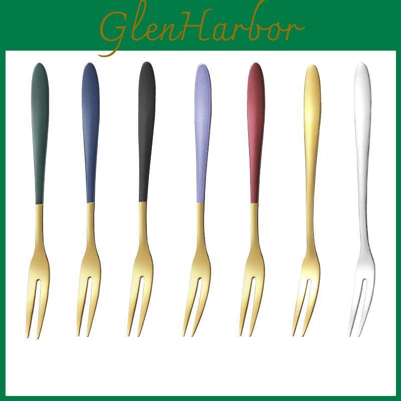 5 Pcs Fork Fruit Luxury Stainless Steel Gold Cake Dessert Forks Lovely Mini Fork Used For Cake In Party Snail Fork Restaurant
