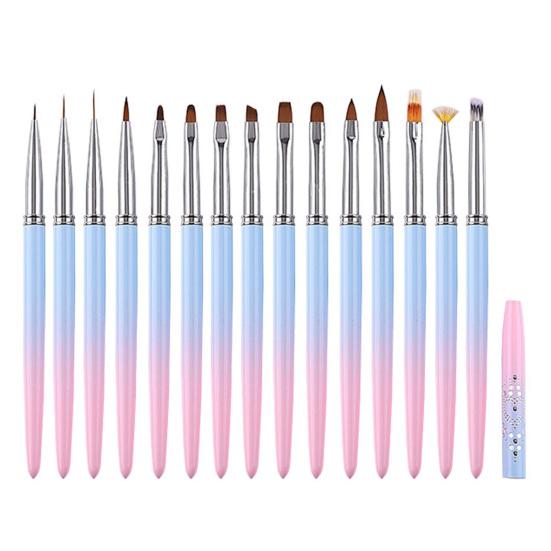 Ручка для дизайна ногтей с нейлоновыми щетинками, удобная эргономичная ручка, яркие цветные линии, пластиковые типсы для ногтей