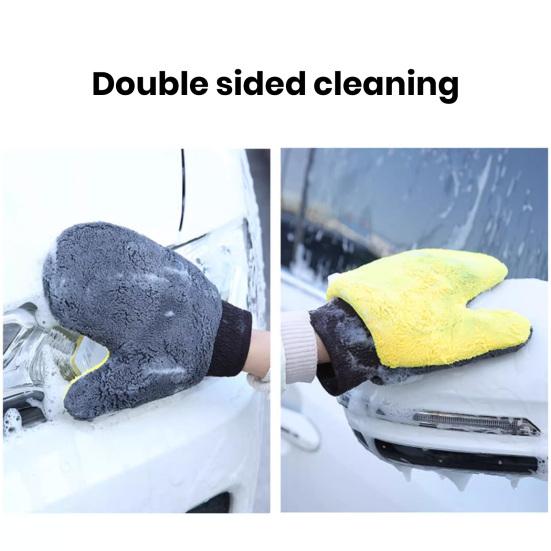 1 шт., рукавица для мытья автомобиля с большим пальцем, коралловый флис, двусторонний впитывающий материал без царапин, автоочистка