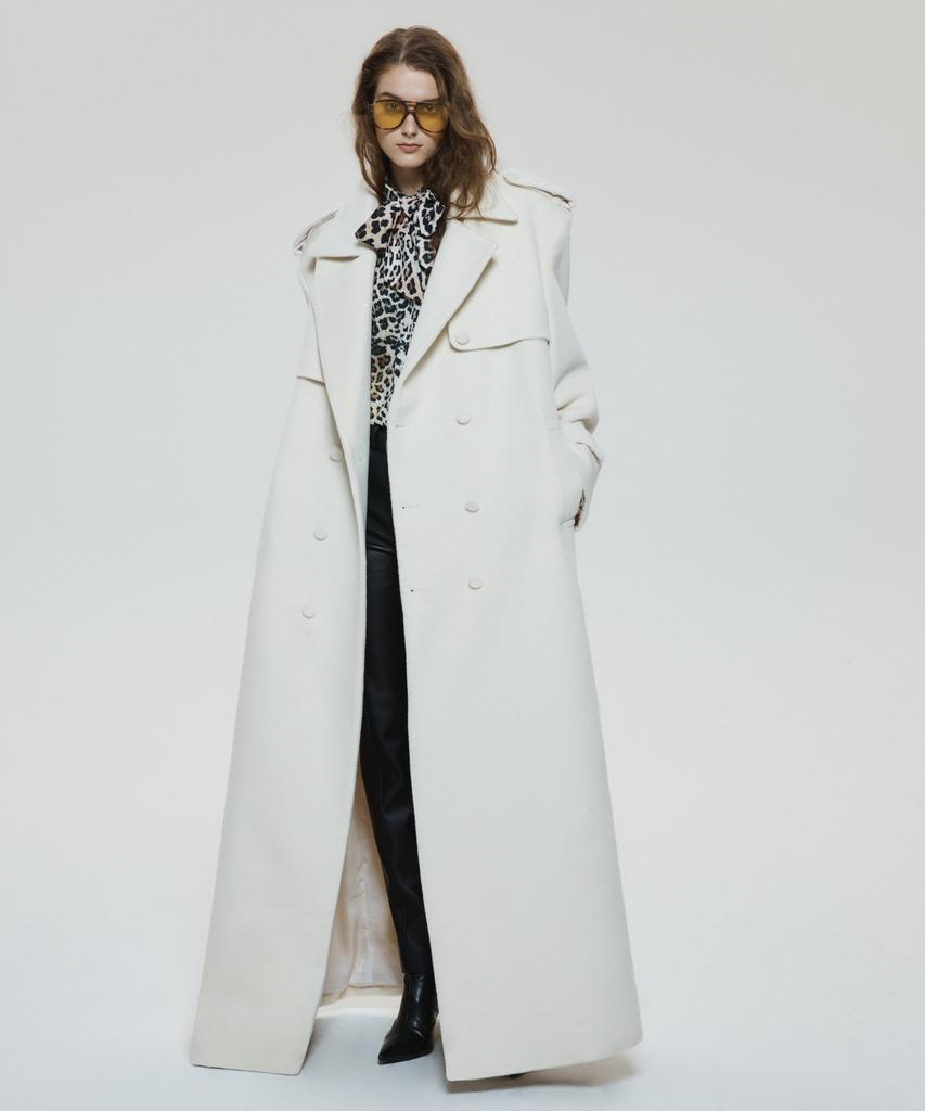 Untage Wool Oversized Long Coat [White(Unisex)]_Uth-Fc11