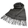 INNER MONGOLIA Wool 168cm X Glen Black and White Scarf, Gift, Present, Size Approx. 31cm, Approx. 8cm, MKM-003, Plaid,