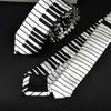Personalized Classic for Men Fancy Dress Music Tie Skinny Tie Piano Keyboard Necktie Black & White
