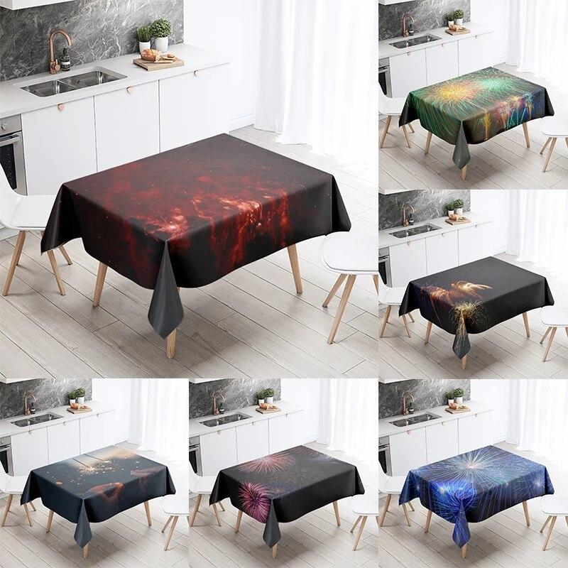 Красивая очаровательная скатерть для фейерверков, свадебная вечеринка, ресторан, банкетный декор, устойчивая к пятнам водонепроницаемая скатерть для дома
