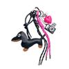 Stylish Dachshund Pendant with Soft Rope Tassels Key Holder Fashion Charm PU Texture Perfect for Bags or Car Decoration