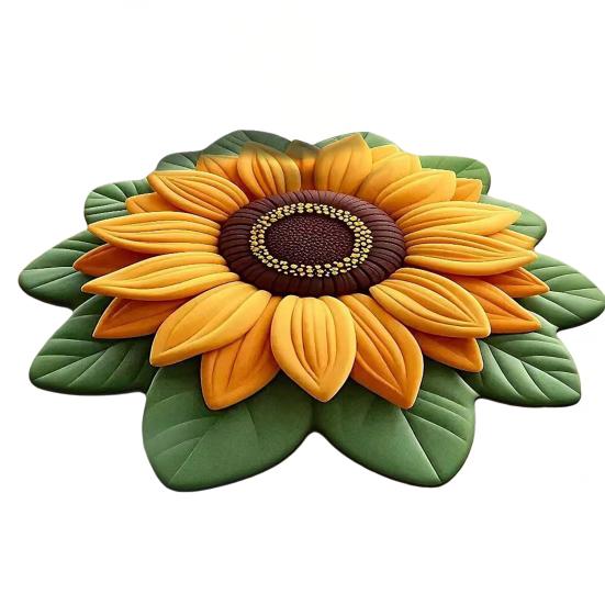 3D Flower Floor Mat Absorbent Large Flower Area Rug Non-Slip Bathroom