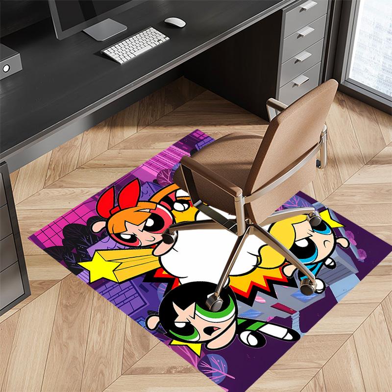 The Powerpuff Girls Printed Absorbent Washable Carpet, Non-Slip Bathroom Mats, Kitchen Rugs, Yoga Mat,Living Room Entrance, Camping Picnic Rugs