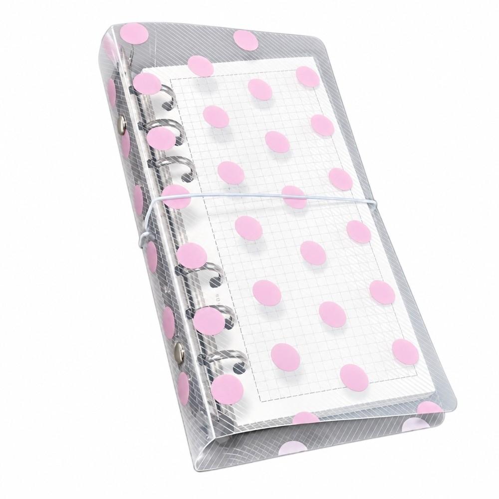 Removable Cover Loose Leaf Binder Polka Dot Print Refillable Notebook PVC Notebook Cover Students