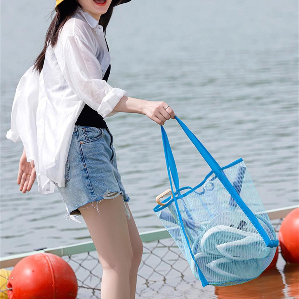 Сумка-органайзер для игрушек с песком. Дышащая сетчатая сумка для семейных вылазок. Идеально подходит для поездок на пляж, вечеринок у бассейна и пикников.