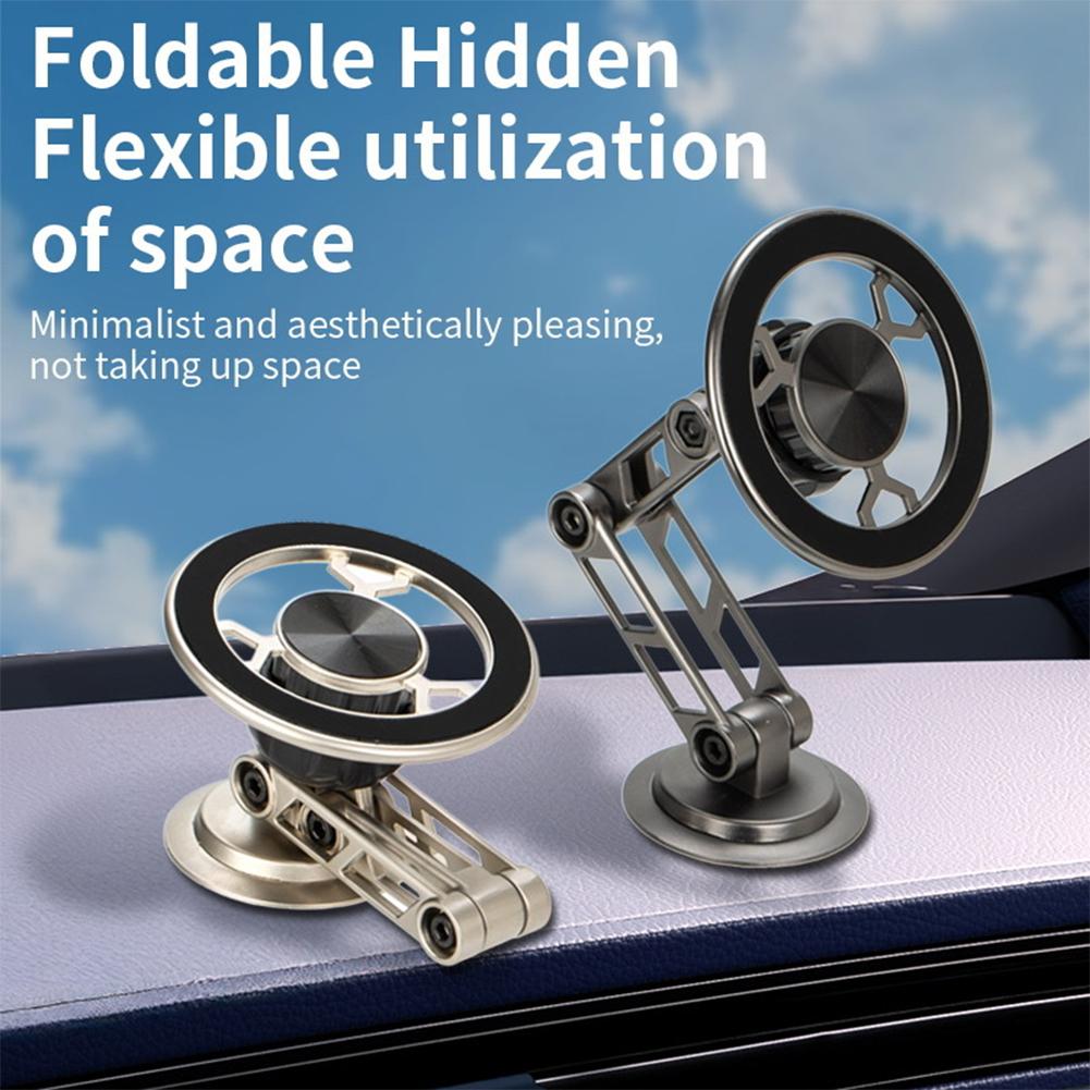 Magnetic Car Phone Holder 360Degree Rotating Metal Bracket Foldable With Ventilated Magnet GPS Stand Cars Accessories For Phones
