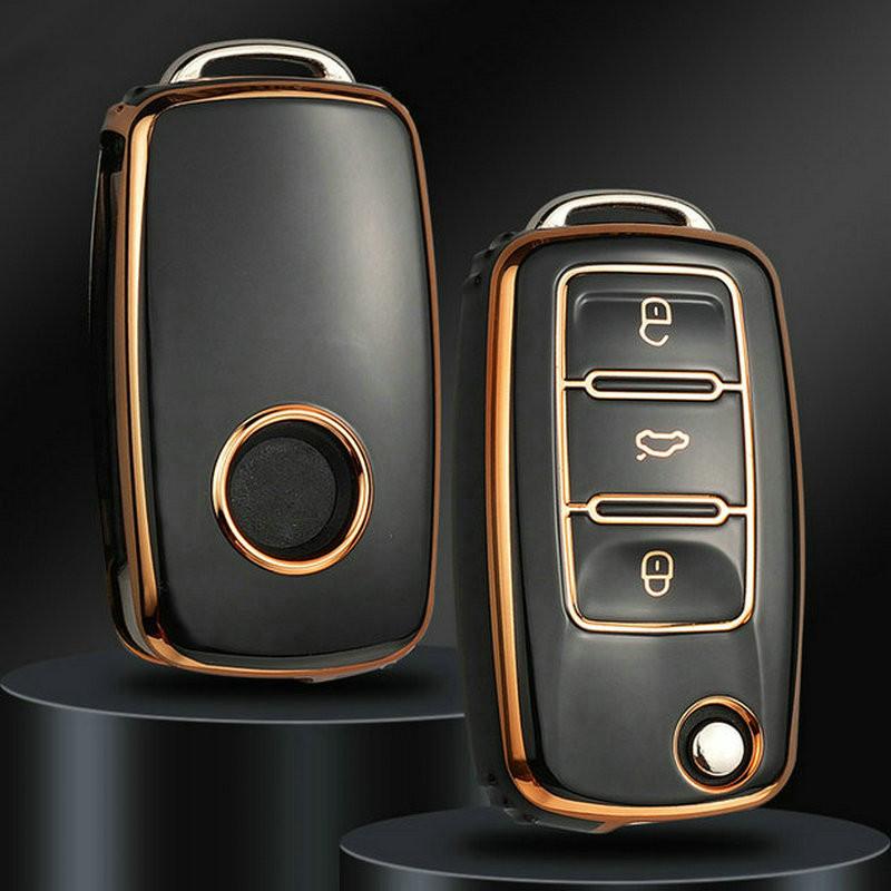 BAVC3 Чехол для автомобильного ключа из ТПУ Держатель Корпус для VW Volkswagen Polo Golf Passat Beetle Caddy Tiguan Skoda Octavia Kodiaq Seat Leon Altea