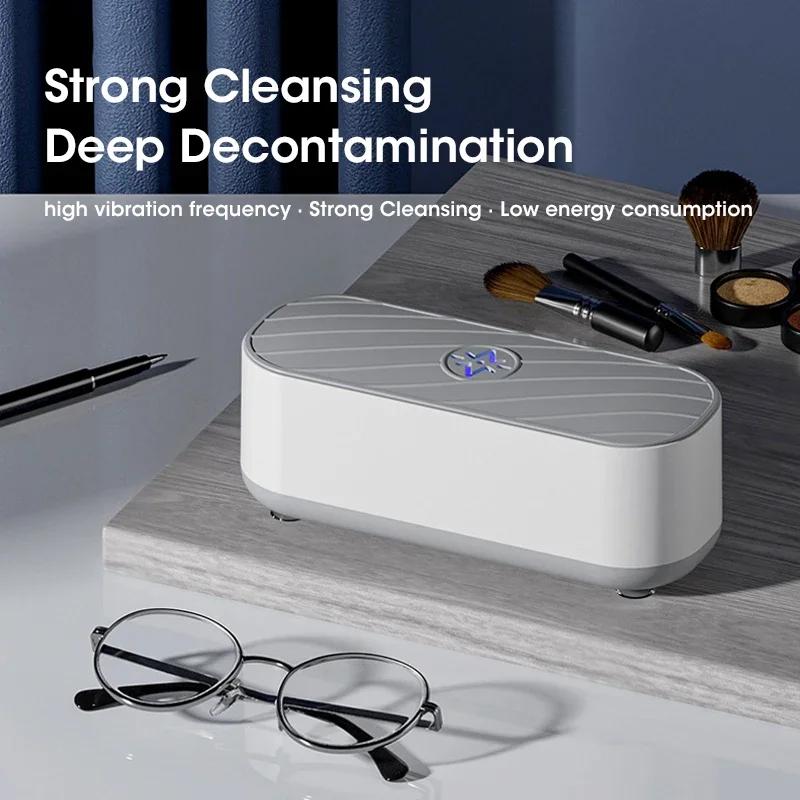 Household Electric Ultrasonic Cleaning Machine Mini Portable High-frequency Vibration Cleaning Tool for Glasses Jewelry Cleaning