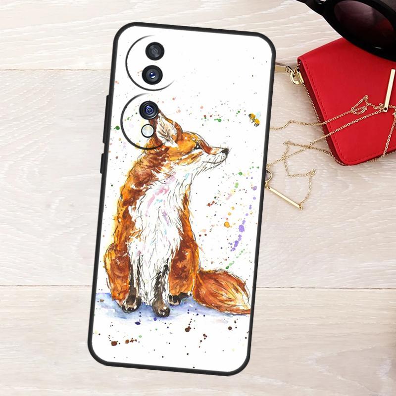 Watercolor Painting The Fox Case For Honor Magic 8 5 6 7 Lite 50 70 90 200 400 Pro X8b X8c X9a X9b X9c X9d Win RT Cover