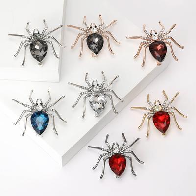 Trend Alloy Rhinestone Брошь Паук Креативный Костюм Хэллоуин Брошь Украшение Булавка Для Мужчин И Женщин