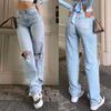 Женские модные однотонные рваные джинсы в стиле хип-хоп, спортивные штаны, брюки для бега