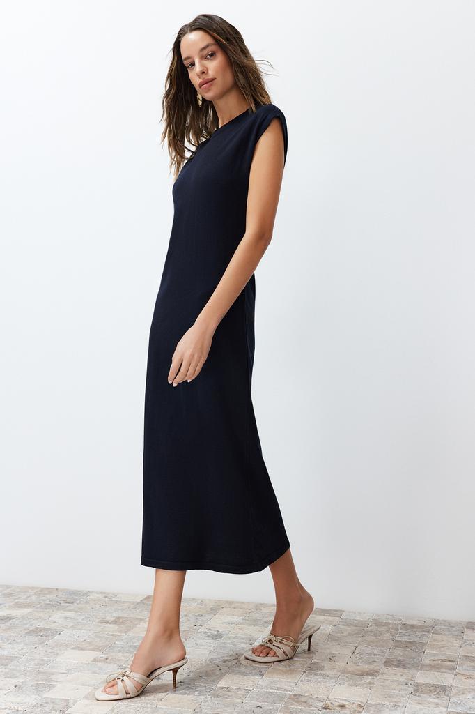 Женское платье, новый сезон, модное темно-синее макси-трикотажное платье премиум-качества TWOSS24EL00301