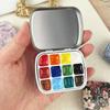 12/24 Grids Empty Watercolor Tin Box Portable Watercolor Paint Palette Paint Box  Art Supplies