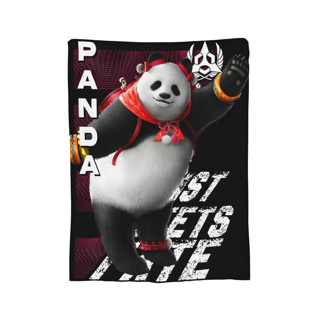 Panda Tekken 8 Gaming Blanket Flannel Novelty Breathable Throw Blankets for Bedspread Autumn/Winter,